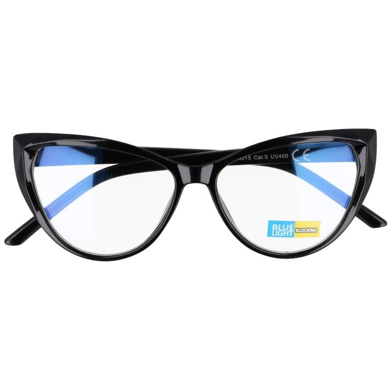 Okulary kocie do komputera damskie z filtrem blue light zerówki 2591