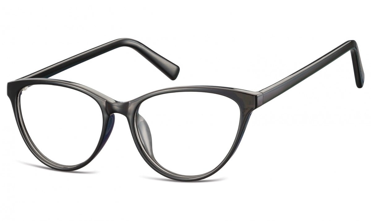 Oprawki korekcyjne okulary  kocie oczy zerówki sunoptic cp127e czarne