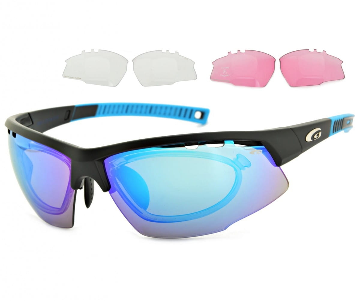 Okulary sportowe z ramką korekcyjną i wymiennymi soczewkami goggle e863-1r