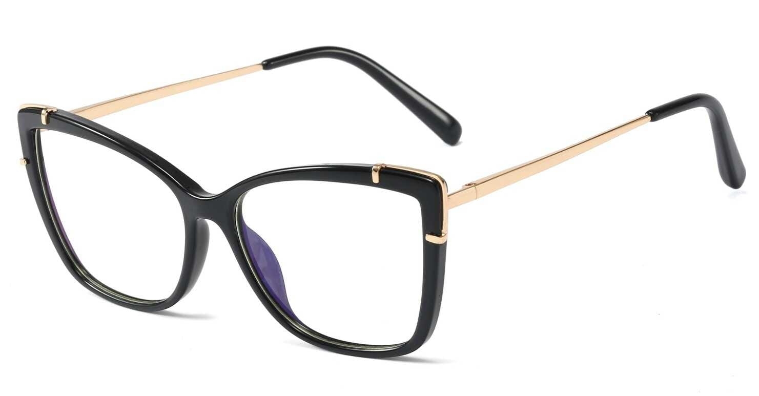 Okulary kocie do komputera damskie z filtrem blue light zerówki 2587