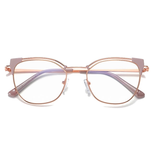 Okulary kocie do komputera damskie z filtrem blue light zerówki 2565-2