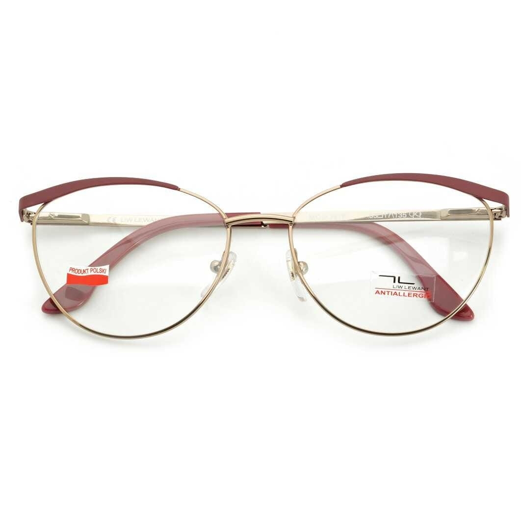 Okulary oprawki korekcyjne kocie damskie antyalergiczne liw lewant 3878-45
