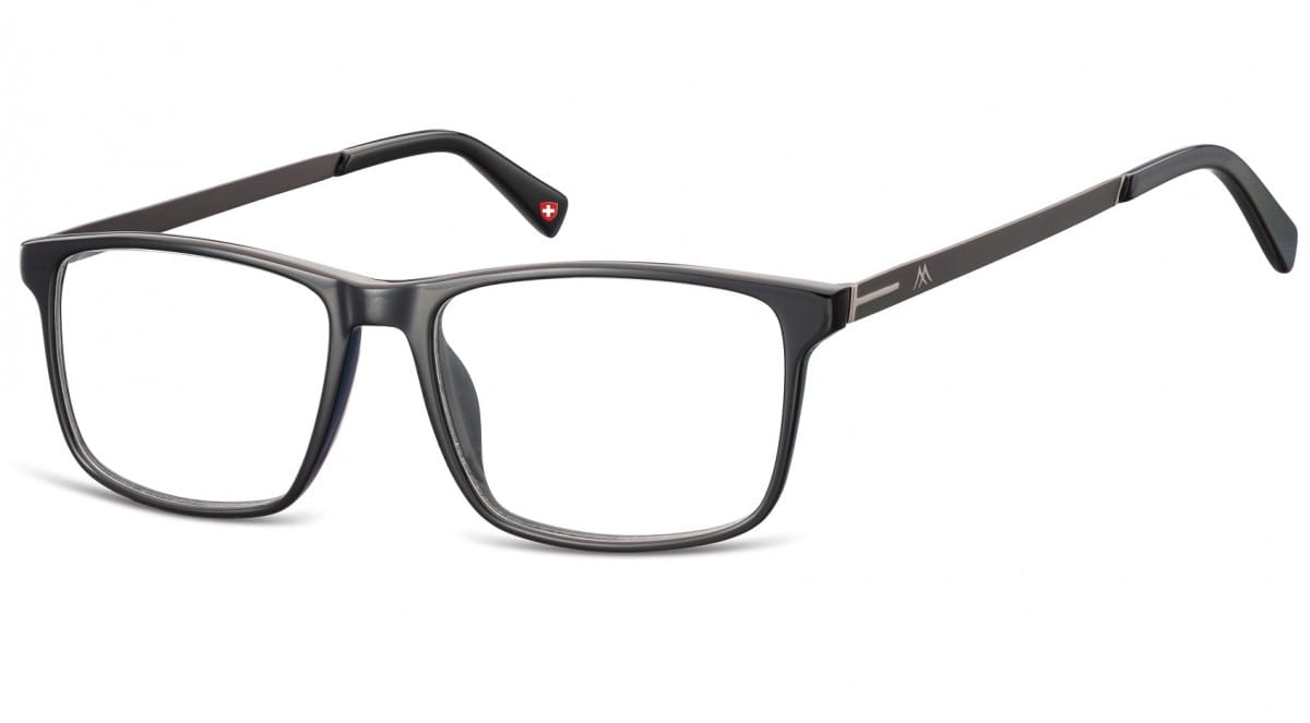 Okulary oprawki zerówki korekcyjne nerdy unisex montana ma59 czarne + grafitowy zausznik