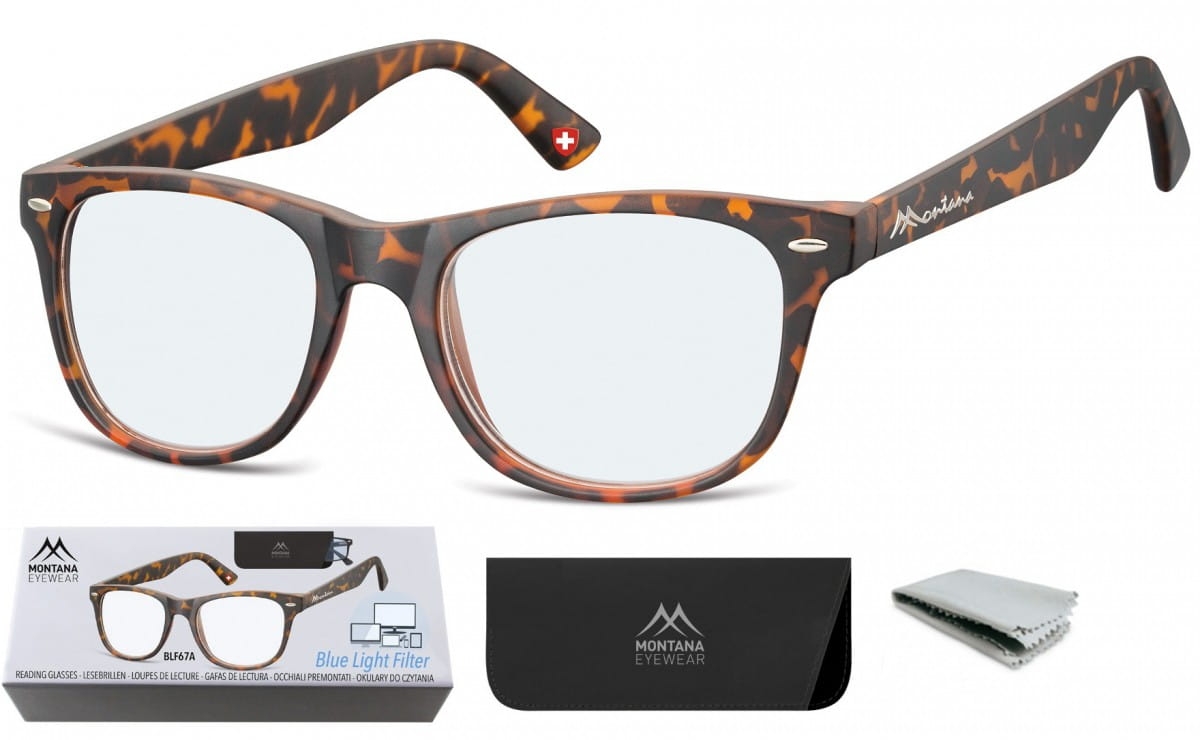 Okulary z filtrem do komputera i czytania plusy z antyrefleksem montana blfbox67a moc: +2