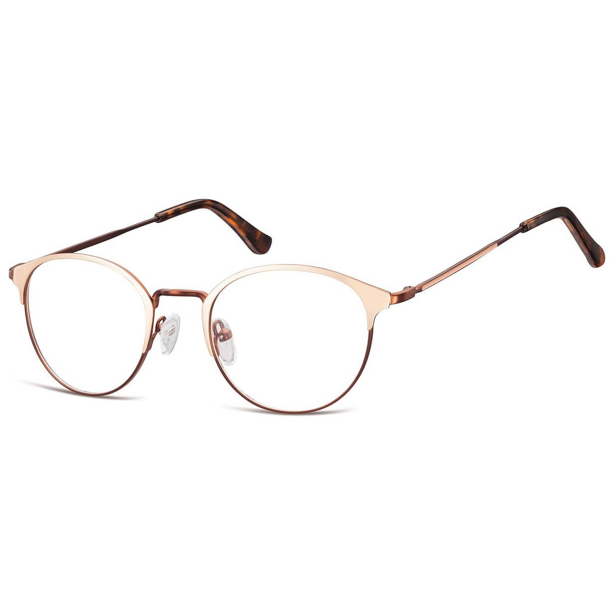 Oprawki okularowe lenonki damskie stalowe sunoptic 973c złoto-kawowe