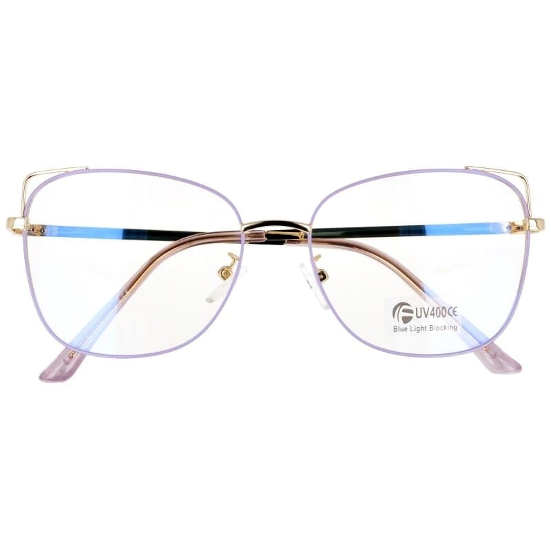Okulary kocie do komputera damskie z filtrem blue light zerówki 2573-4