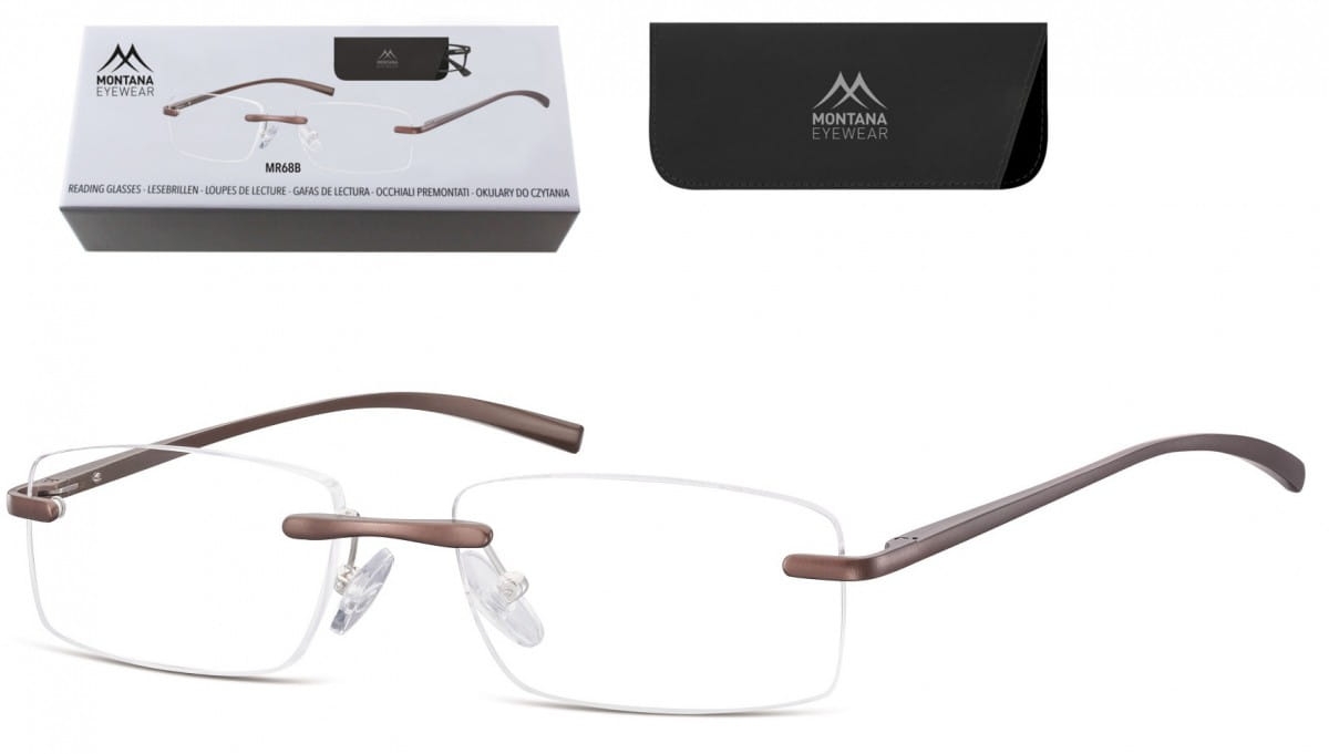 Patentki bezramkowe asferyczne okulary aluminiowe do czytania montana mr68b moc: +2.5