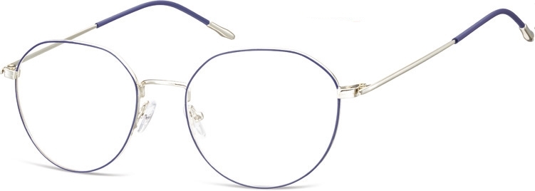 Lenonki okulary oprawki optyczne 928a srebrne + niebieskie