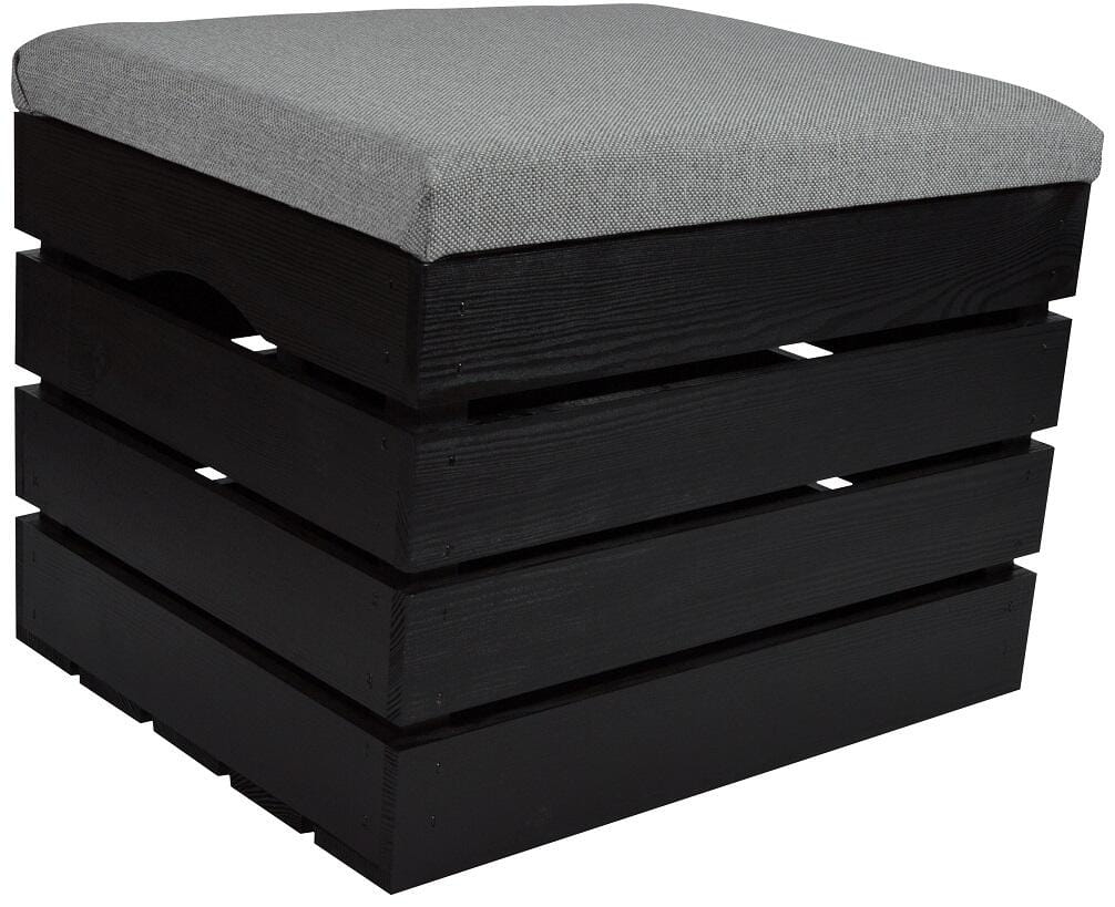 Pufa kufer skrzynia drewniana sosnowa siedzisko 50cm malowana czarna