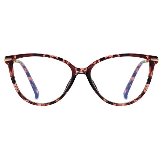 Okulary kocie do komputera damskie z filtrem blue light zerówki 2592-4
