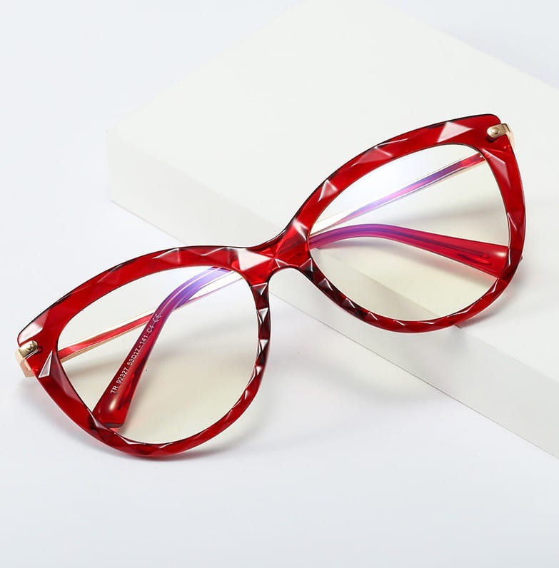 Okulary kocie do komputera damskie z filtrem blue light zerówki 2571-3