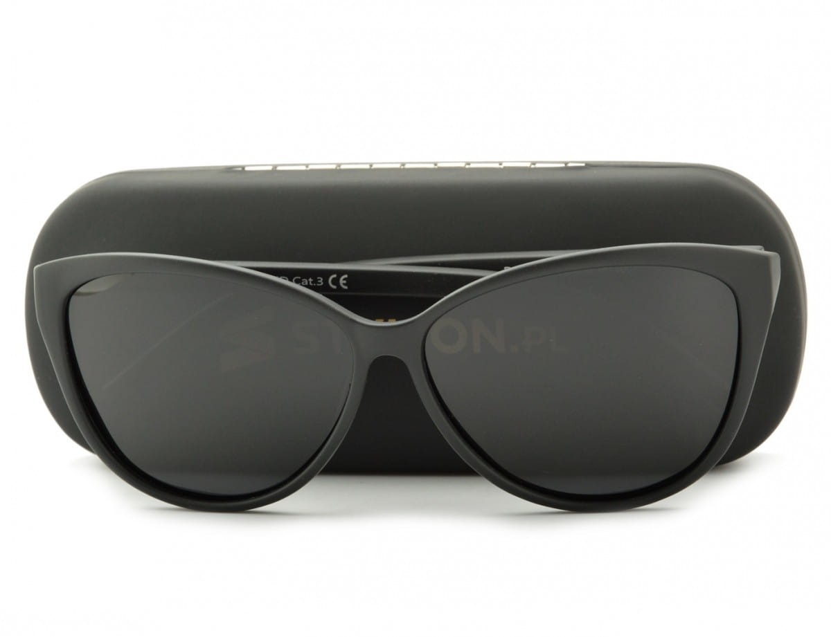 Damskie okulary kocie polaryzacyjne czarne pol-816