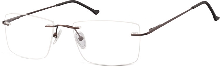 Bezramkowe okulary oprawki korekcyjne sunoptic 984e brązowe
