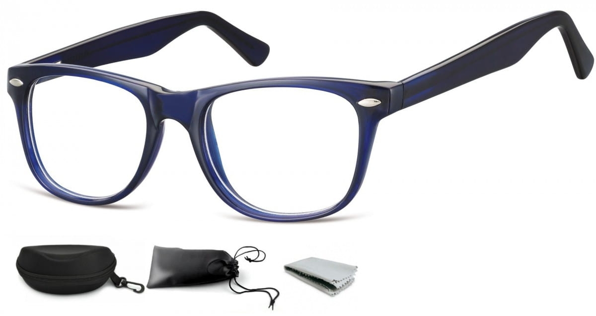 Okulary oprawki zerówki korekcyjne nerdy flex sunoptic ac15d niebieskie