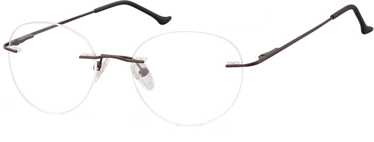 Bezramkowe okulary oprawki okrągłe korekcyjne sunoptic 985e brązowe