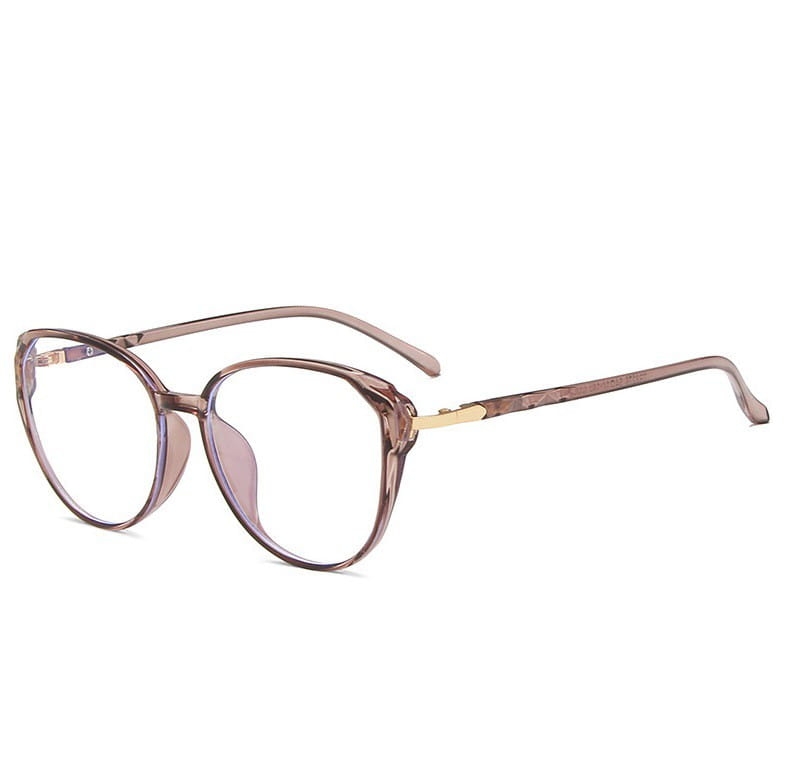 Okulary do komputera owalne damskie z filtrem blue light zerówki 2572-4