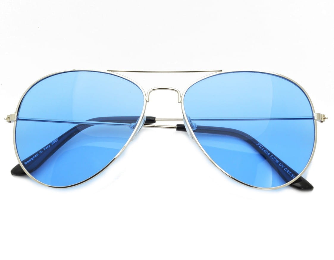 Okulary aviator pilotki przeciwsłoneczne 2164 błękitna