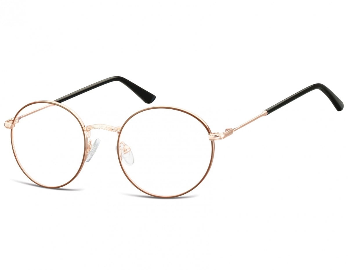 Lenonki okrągłe okulary oprawki optyczne 919c złoto-brązowe