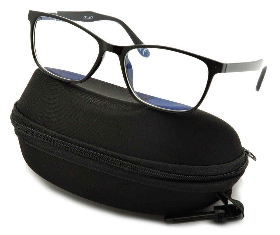 Okulary z filtrem antyrefleksyjne zerówki nerdy prostokątne dr-116-c1