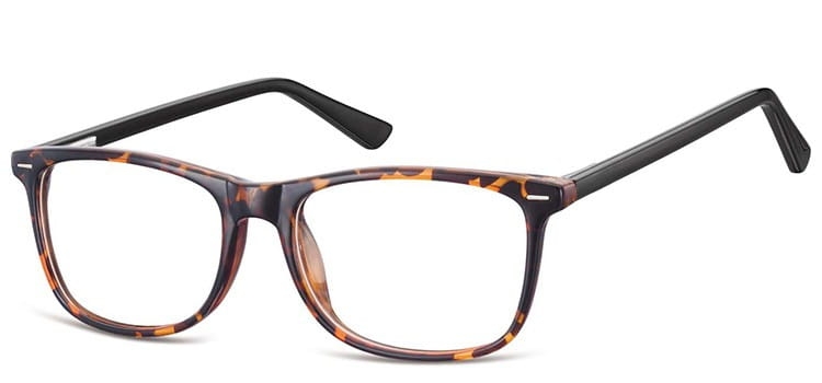 Okulary zerówki klasyczne oprawy sunoptic cp153a panterkowe, flex