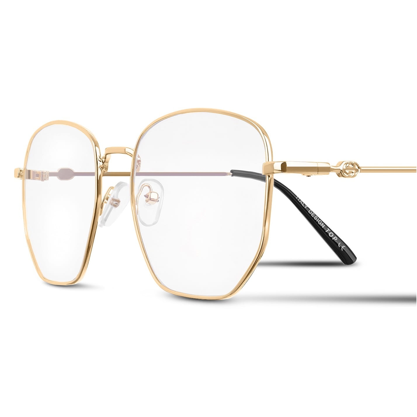 Damskie okulary z filtrem zerówki oversize z antyrefleksem t7585