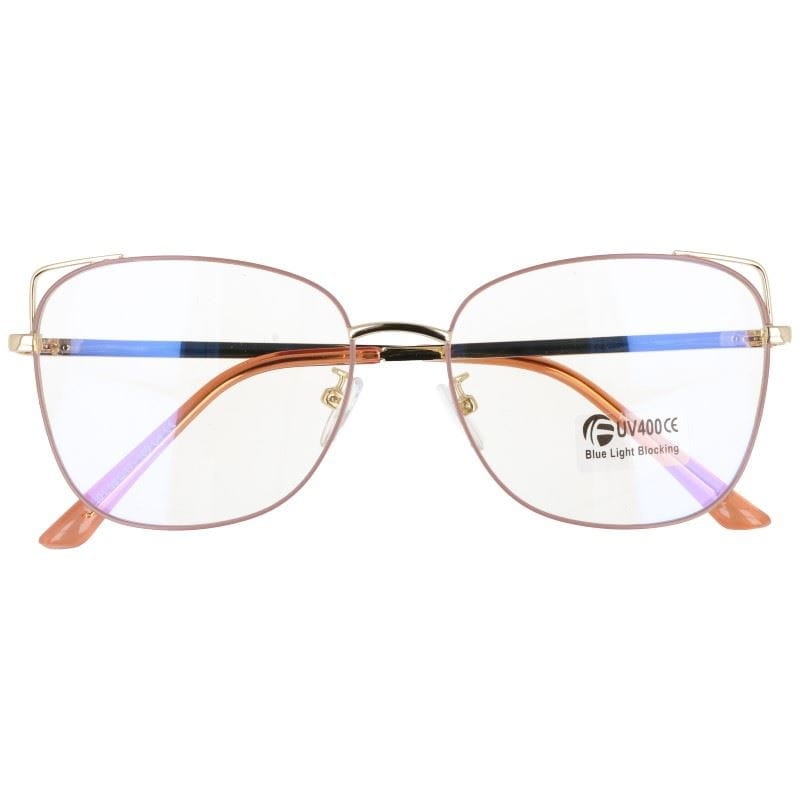 Okulary kocie do komputera damskie z filtrem blue light zerówki 2573-1