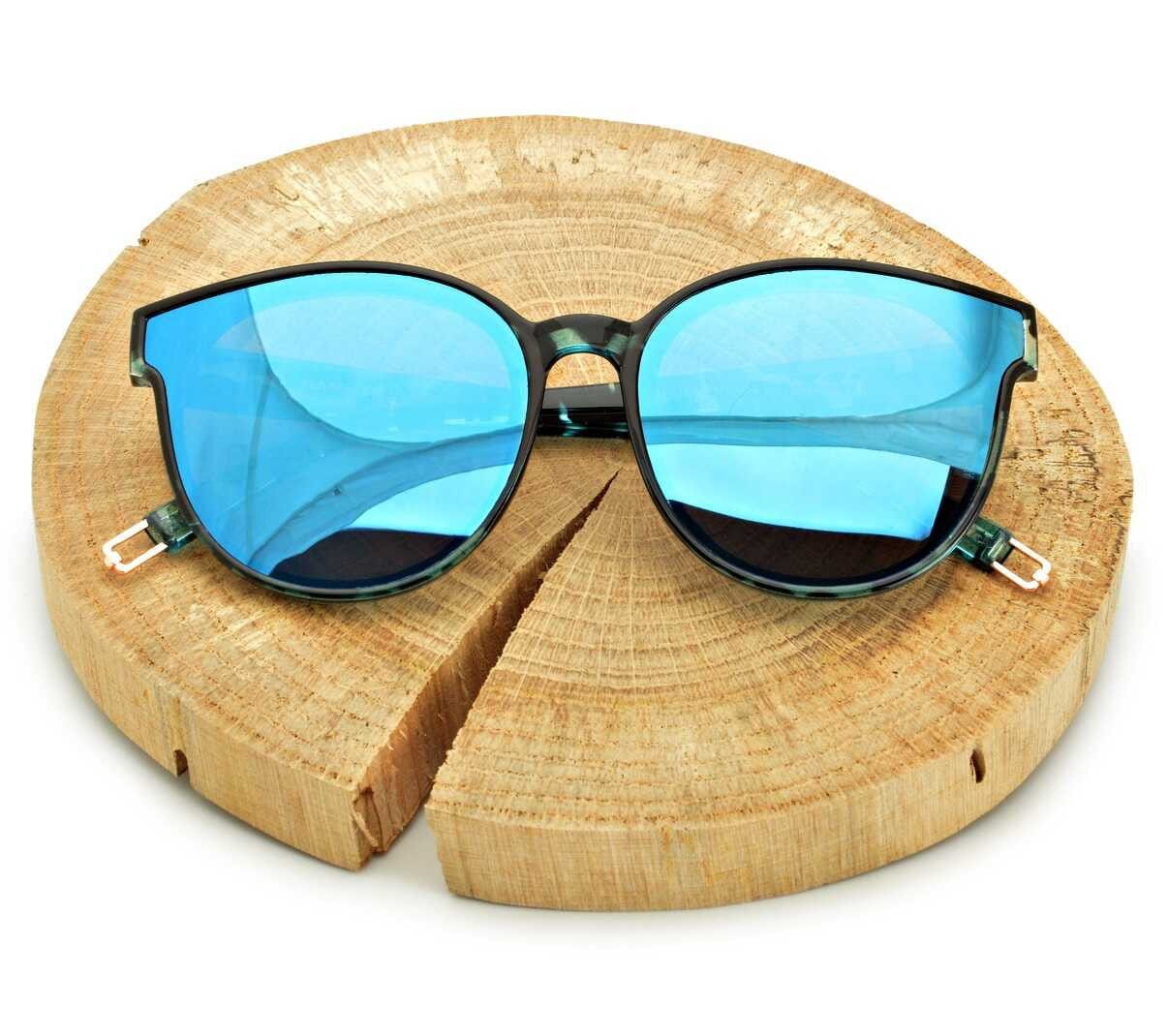 Okulary przeciwsłoneczne kocie oczy lustrzane damskie hm-1605