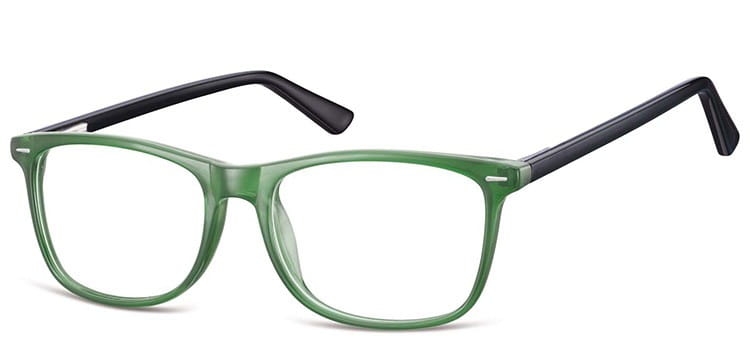 Zerówki klasyczne okulary oprawki sunoptic cp153e zielone, flex