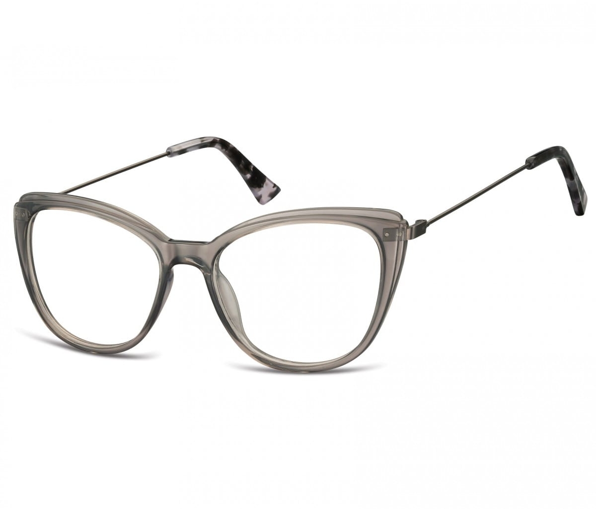 Okulary oprawki zerówki korekcyjne kocie oczy sunoptic ac8a szare