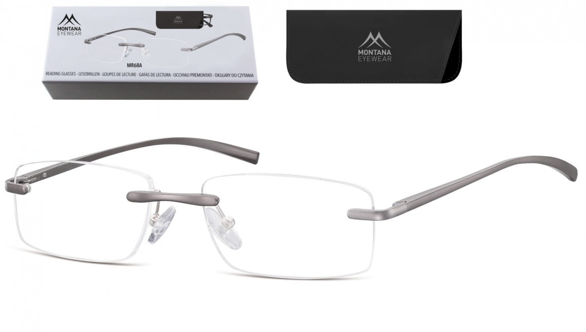 Patentki bezramkowe asferyczne okulary aluminiowe do czytania montana mr68a moc: +2.5