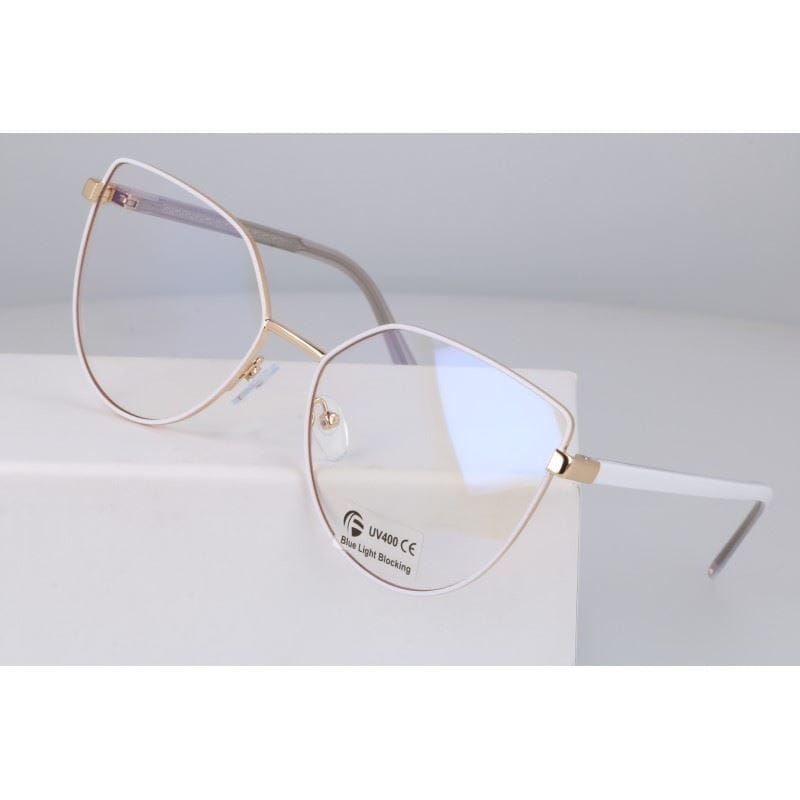 Okulary kocie do komputera damskie z filtrem blue light zerówki 2584-4