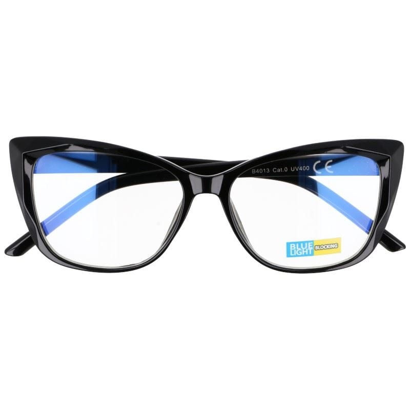 Okulary kocie do komputera damskie z filtrem blue light zerówki 2590