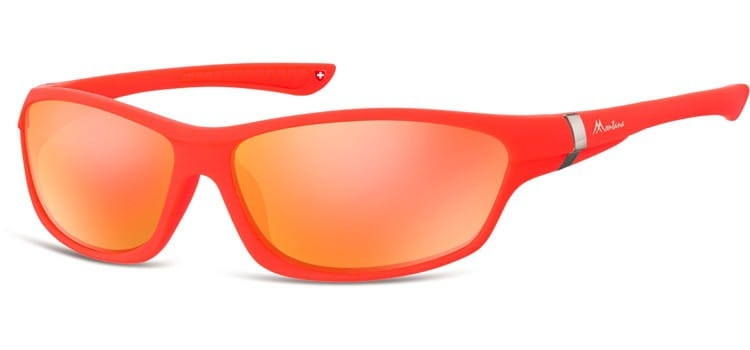 Okulary dziecięce sportowe unisex czerwone matowe lustrzane cs90b
