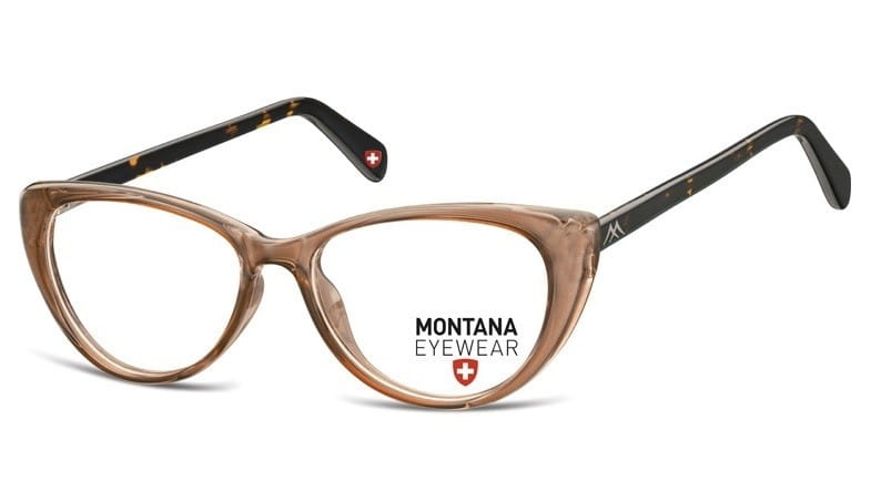 Okulary oprawki korekcyjne kocie zerówki montana ma57e brązowe