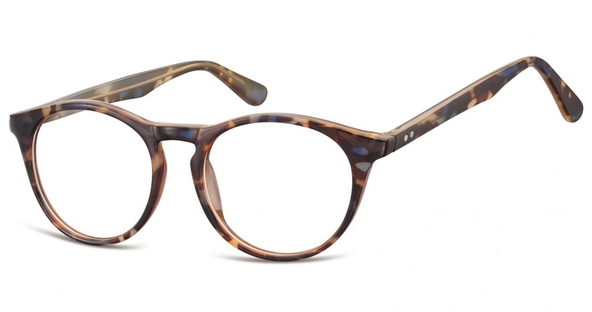 Okulary oprawki korekcyjne okrągłe lenonki zerówki sunoptic cp146d szylkret mix