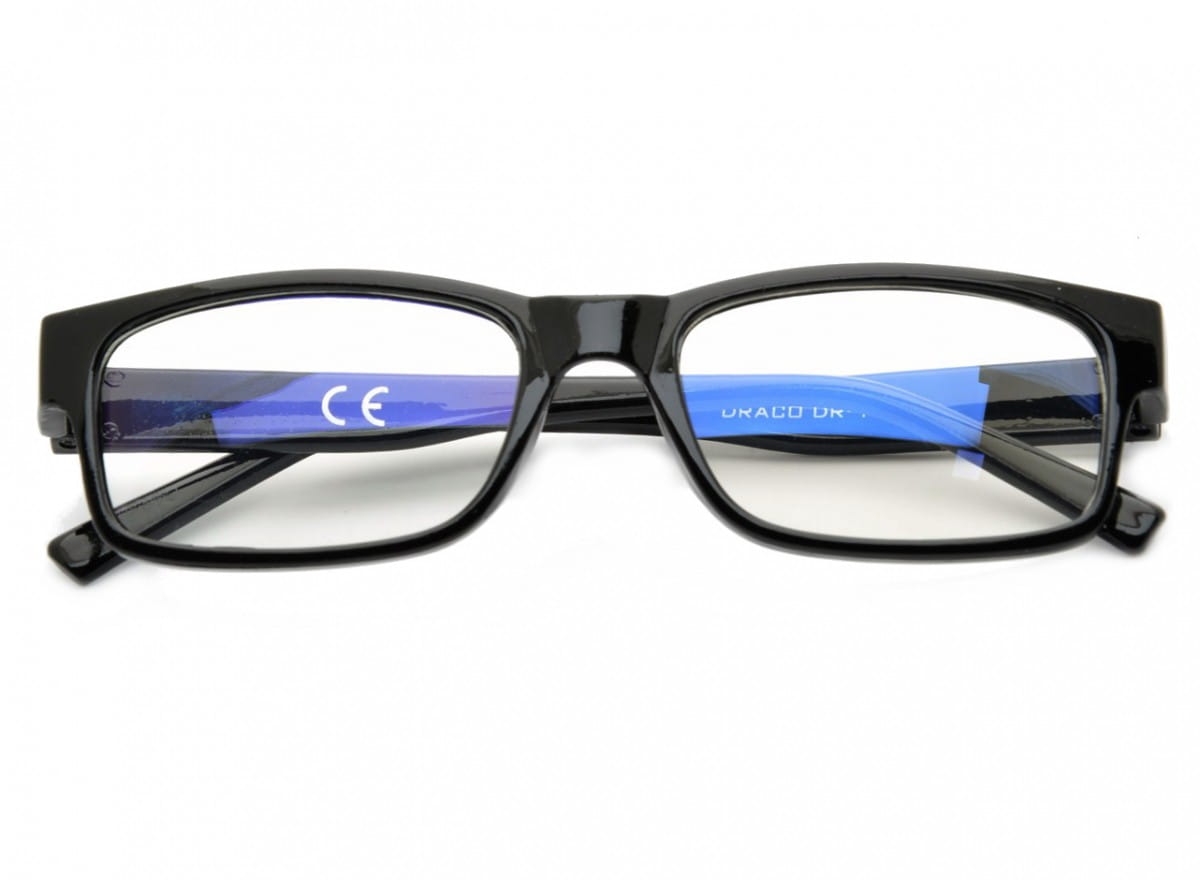 Okulary z filtrem antyrefleksyjne zerówki nerdy prostokątne dr-109-c1