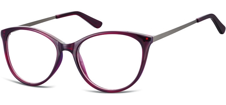 Okulary oprawki zerówki korekcyjne kocie unisex sunoptic ac27d ciemnoczerwone