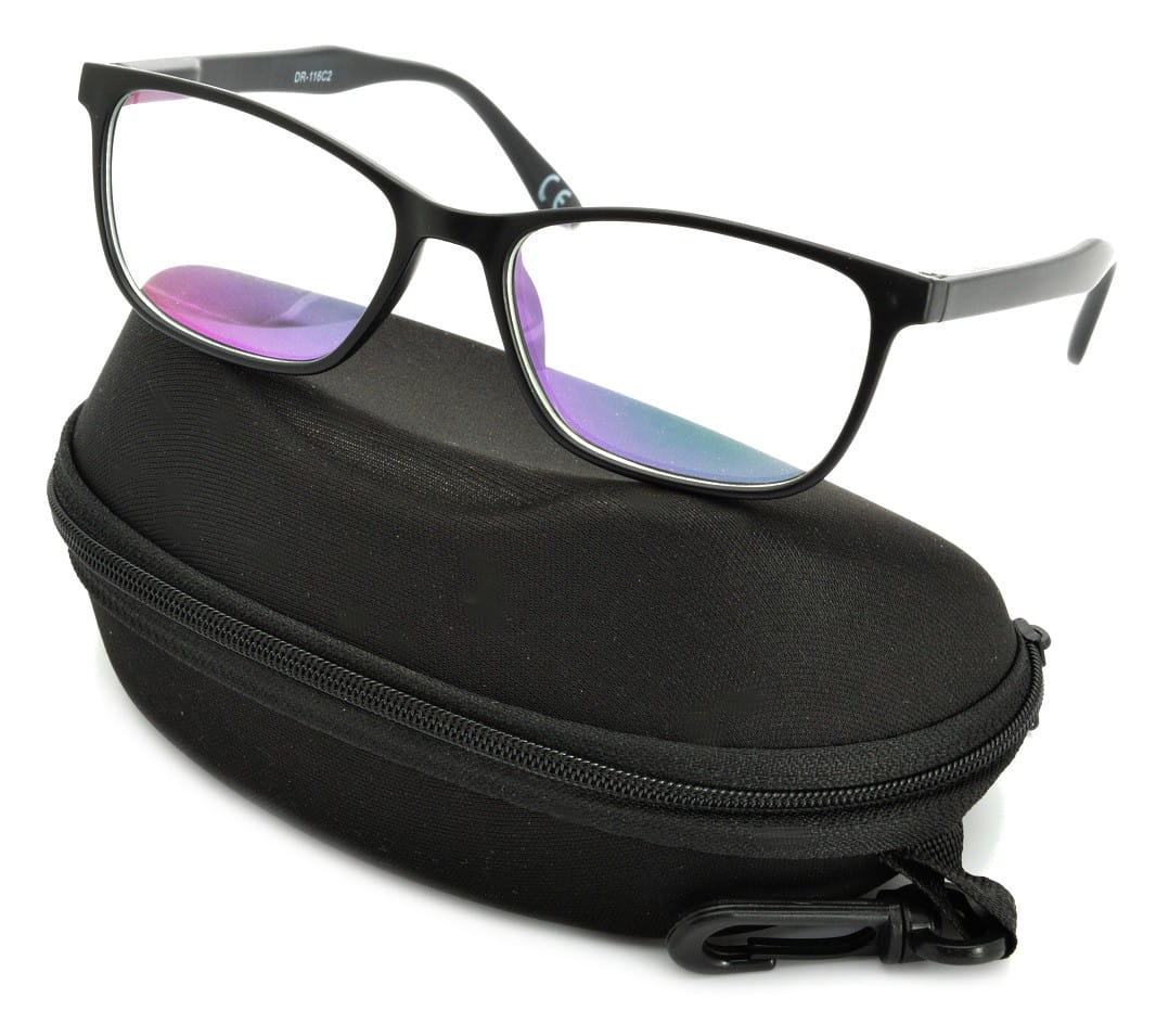 Okulary z filtrem antyrefleksyjne zerówki nerdy prostokątne dr-116-c2