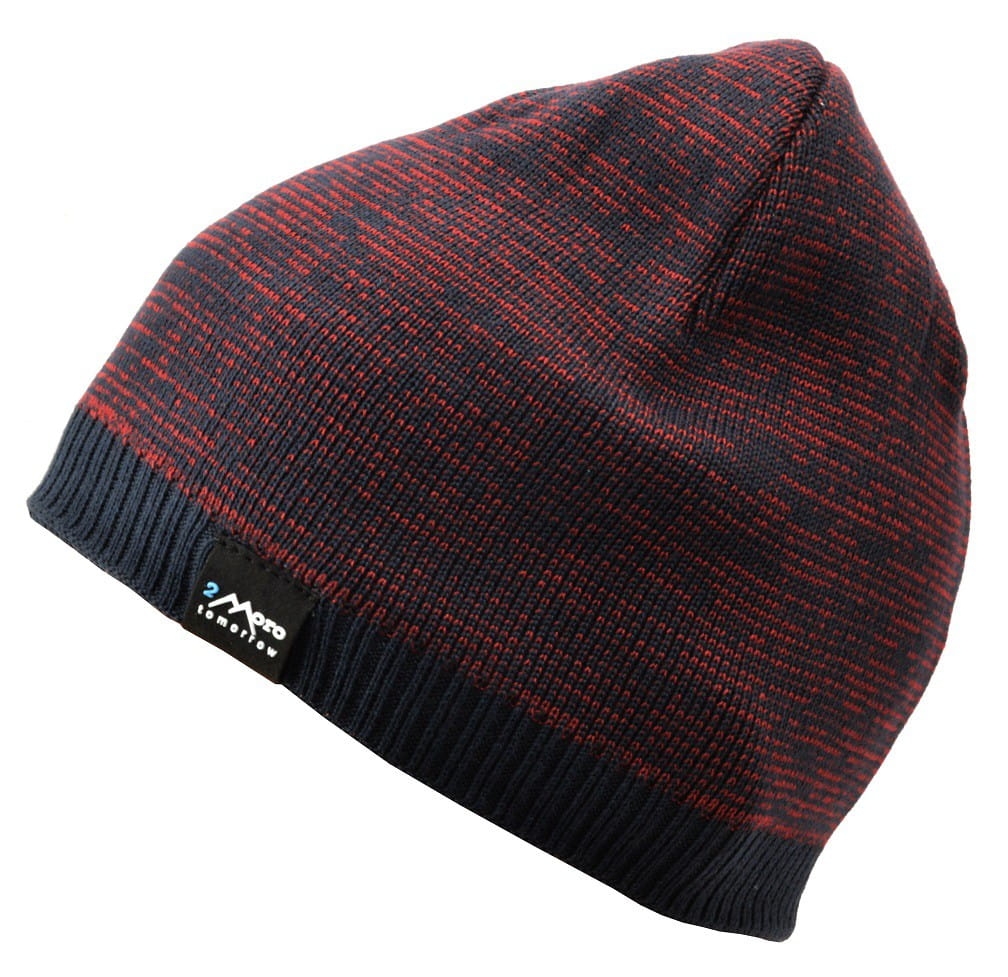 Męska zimowa czapka granatowo-czerwona z polarem - l/xl tomorrow st-547a