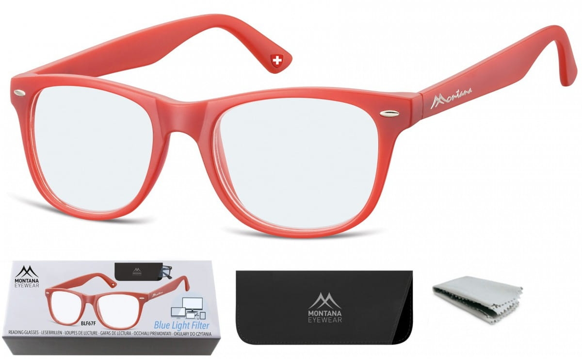 Okulary z filtrem do komputera i czytania plusy z antyrefleksem montana blfbox67f moc : +3