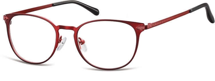 Okulary oprawki damskie kocie oczy stalowe sunoptic 992f czerwone