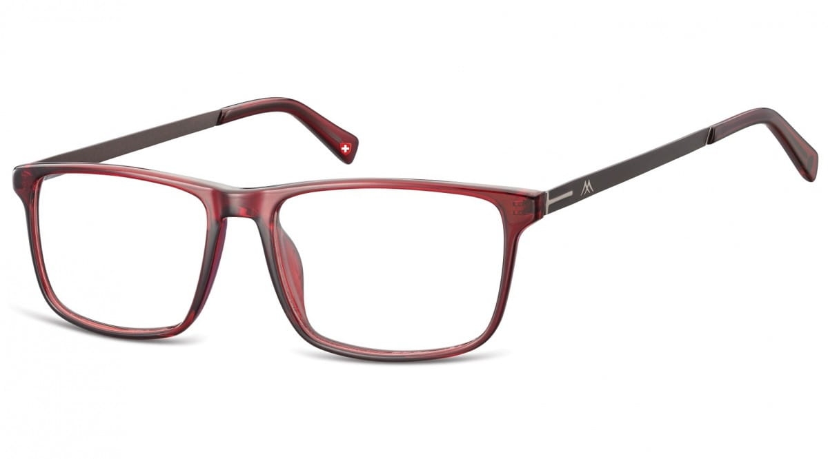 Okulary oprawki zerówki korekcyjne nerdy unisex montana ma59d bordowe + grafitowy zausznik