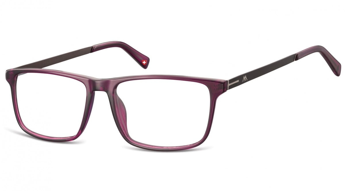 Okulary oprawki zerówki korekcyjne nerdy unisex montana ma59e fioletowe + grafitowy zausznik