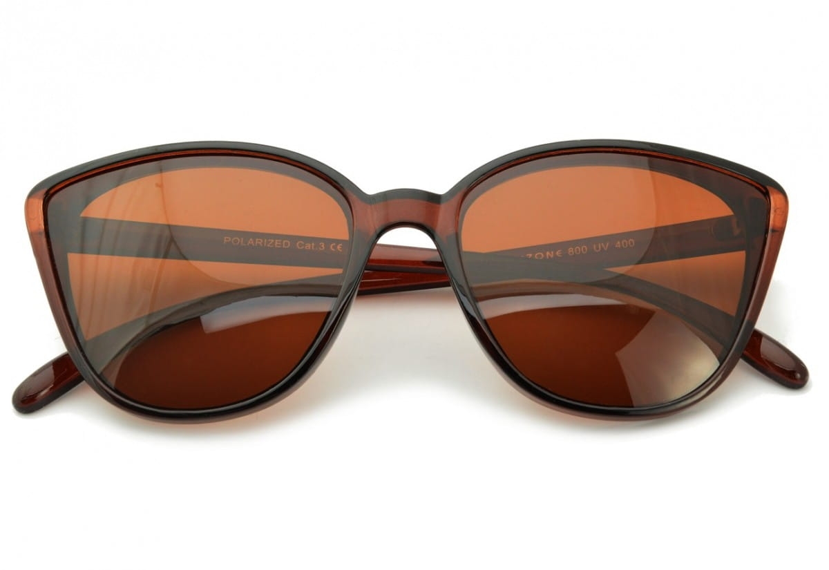 Damskie kocie okulary polaryzacyjne brązowe pol-800