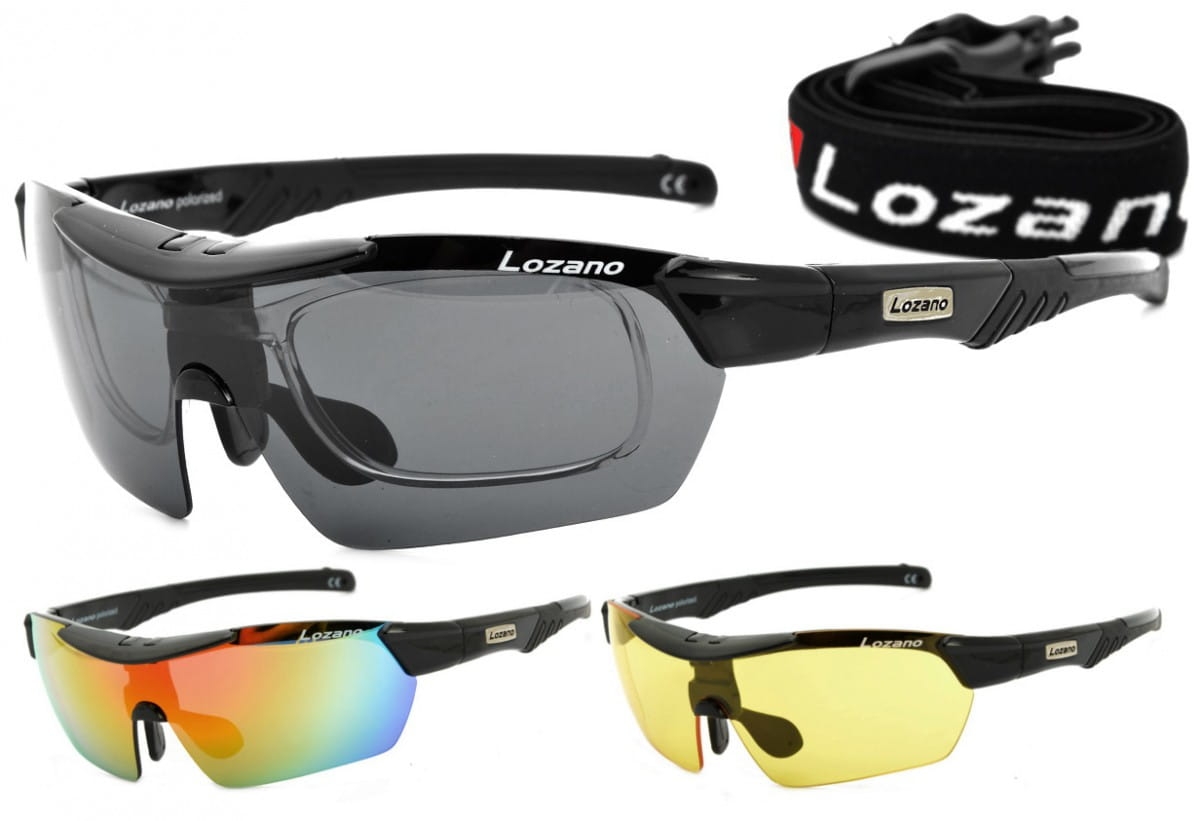 Okulary lozano lz-124 (3 soczewki) polaryzacja + korekcja + pasek