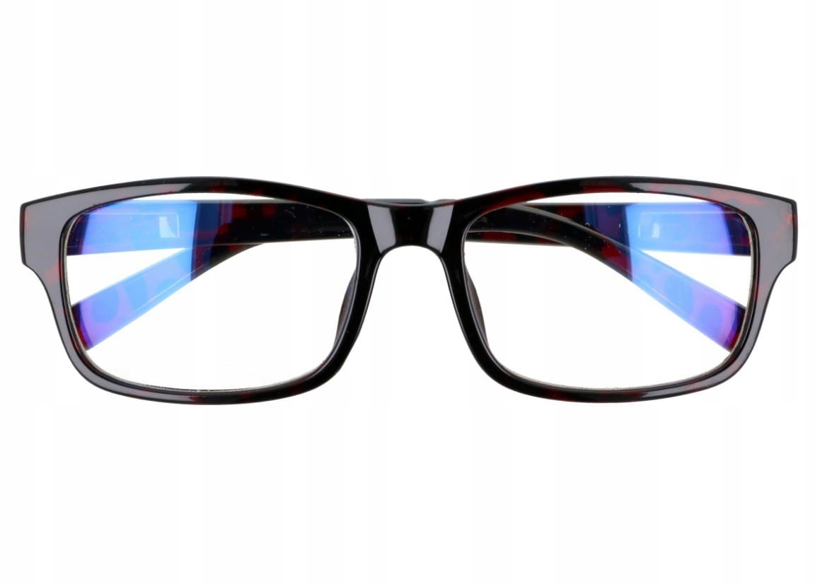 Prostokątne ala nerdy zerówki z antyrefleksem okulary z filtrem st1202d