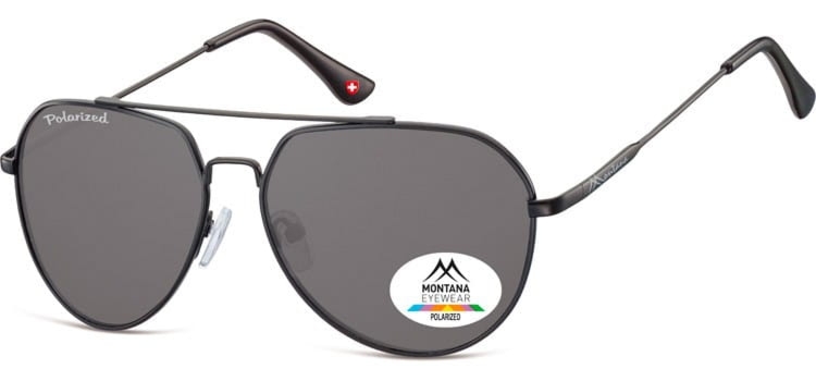 Czarne pilotki okulary aviator montana mp90b polaryzacyjne