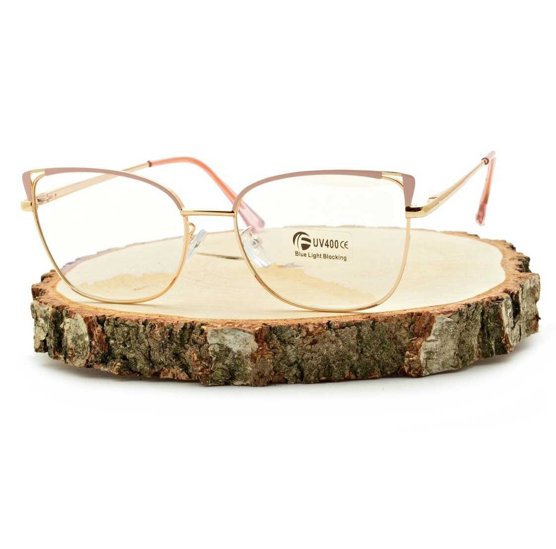 Okulary kocie do komputera damskie z filtrem blue light zerówki 2579-1
