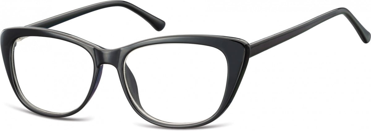 Okulary oprawki korekcyjne kocie oczy zerówki sunoptic cp129f czarne