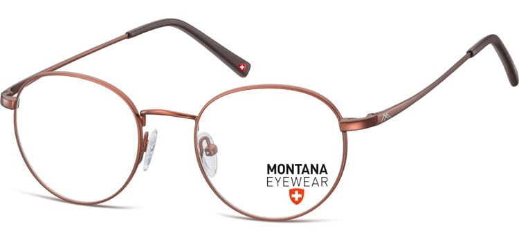 Ciemnobrazowe lenonki okragle okulary oprawki optyczne montana mm609d